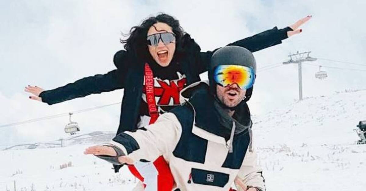Zeynep Bastık ve Serkay Tütüncü’den romantik kar tatili paylaşımı